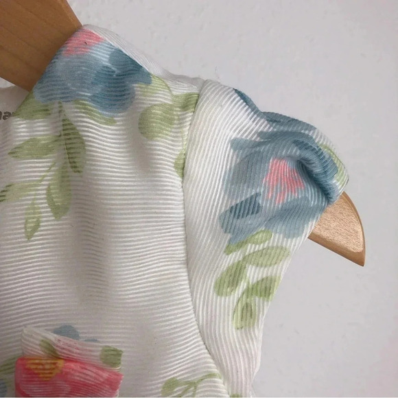 Mayoral dress white w/ blue and pink flowers Easter size 12 months - Picture 5 of 12